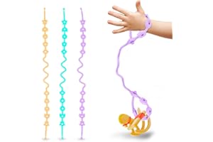 Jkevow Catenella Portaciuccio Silicone, 3 Pezzi Regolabile Cordino per Passeggino, Corda Giocattolo Adatto per Passeggini, Culle, Anelli per la Dentizione, Giocattoli, Design in un Unico Pezzo
