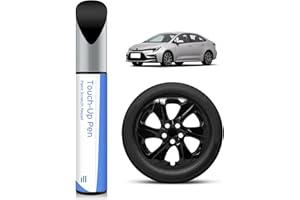 PARTS4EV Noir Brillant Peinture pour Jantes – Compatible avec TOYOTA, Réparation rapide DIY des rayures dues aux trottoirs, Couleur exactement assortie