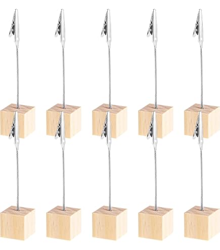 PATIKIL 4.7 Metallo Filo Luogo Carta Titolare, 20pz Foto Immagine Floreale Scelte Stella Forma Clip per Festa Incontro Matrimonio Esposizione Fai da Te, Oro Tono