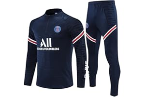 Kobzio chandal hombre completo, chándal fútbol niño hombre ropa de entrenamiento de fútbol de manga larga para adultos, adecuada para hombres y mujeres en primavera y otoño.