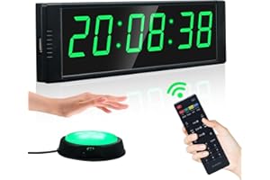 YZ Temporizador Digital con Botón Cronómetro, LED 12/24H Reloj Digital Pared Grande, cronómetro de Cuenta Regresiva/up, Temporizador de Gimnasio portátil, Reloj cronometro Digital Deportivos