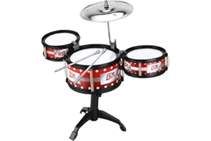 LUWECF Trommel Schlagzeug Set für Anfänger, Musikinstrumente Kinder Simulations Trommelspielzeug, Trommel für Kinder ab 3 Jahr, 5 Trommelschlegel