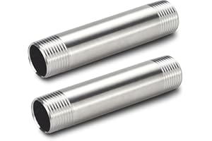 BEATIFIC 2 prolungo per rubinetto, 1/2 pollici x 100 mm, filettatura DN15, 1/2" AG x 1/2" AG, 100 mm, in acciaio inox, per acqua potabile e riscaldamento