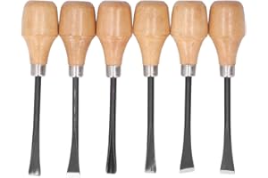 MARHYNCHUS 6pcs Set di Scalpelli per Intaglio del Legno Manico Emisferico Scultura Utensili Manuali per Artigianato Artistico Fai-da-te
