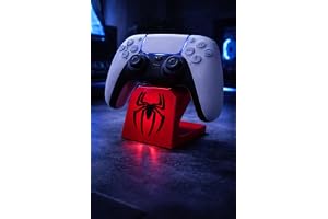 VAALI Gaming Controller Stand – Universal Display Holder for PS5, Xbox & Switch Controllers | Spider-Themed Design | Anti-Slip Base | Desk Organizer for Gamers Red and Black