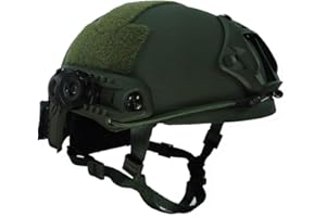 LOOGU Casco per softair, Ops Core, casco tattico (tipo Fast BJ & PJ), con cuscinetti e guide laterali, per il tempo libero, attività all'aperto, paintball