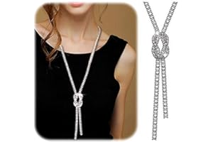 Crazy-M Trendy Kristall Lange Halskette Allgleiches Stil Glänzende Kleidung Pullover Kette damen lang mit anhänge Frauen Zirkonia Blume Lange Verstellbare Kette modeschmuck silber