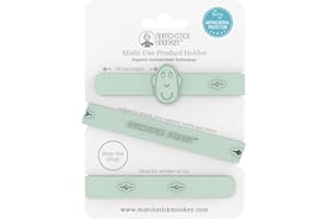 Matchstick Monkey, Antimicrobial Silicone Multi-Use Product Holder Strap for Teether, Bottle and more in Stroller, Car and Highchair, 3 Months Old+, 55 cm, Mint Green