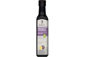 ‎DR. JOHANNA BUDWIG Dr. Johanna Budwig Omega 3 DHA+EPA Passion Fruit (250 ml) - Linseed Oil & Algae Oil - High Dose (EPA DHA) - Algae Oil Vegan Liquid, Omega 3 Oil, Omega 3 for Children