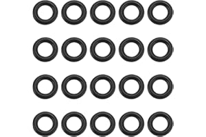 VGOL 20pcs Juntas Tóricas para Manguera de Lavadora A Presión Compatibles con Black And Decker Presión Diámetro Interior 6 mm Diámetro Exterior 9,8 mm Espesor 1,7 mm Negro
