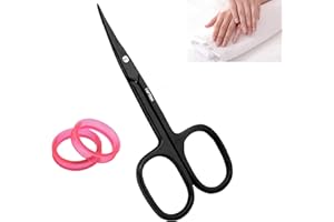 AFTREN Nail Scissors Curved Blade Nail Maintenance Toenail Fingernail Beauty Cuticle Scissors Ergonomic Design for Men Women Pedicure 4 inch Black