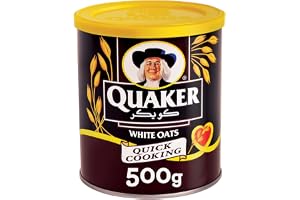 Quaker Quick Cooking White Oats in a Tin, 500g