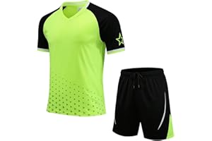 viiotu Completo Calcio Bambino, Maglia e Pantaloncini Corti Traspiranti, Abbigliamento Sportivo Asciugatura Rapida per Allenamento, Tennis, Corsa e Scuola
