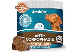 AmeizPet Arrête De Manger du Caca Friandises Molles pour Chiens, Anti Coprophagie pour Chien en Mangeant des Enzymes Digestives, pour Bien-Être Intestinal, 30 Friandises, 67.5g (2.3 Oz)