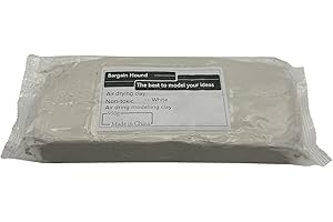 BARGAIN HOUND Ton,Air Dry Modelliermasse,Lufttrocknender Ton,Geeignet für Erwachsene und Kinder,Non Bake，Weiß,950g