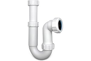 CranPlas | 40MM Telescopic P Trap | Sink Waste Trap | Kitchen Sink Pipe Fittings | Universal Fit for UK Pipes | Easy Install | Durable, Leak-Proof Sink U Bend