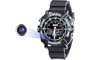HopeGem Espion Montre Cachée Caméra - Mini Petite Caméras HD 1080P Carte Mémoire 32G Intégrée Spy Cam(W1000)