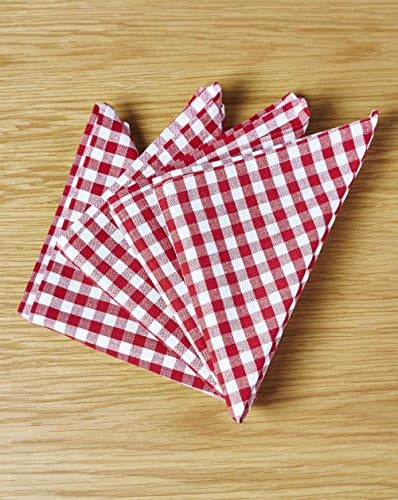 J D Williams Gingham Check Cotton Napkins Set of 4