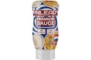 INLEAD - Premium Sauce - Light Sauce | 80% weniger Kalorien & 90% weniger Zucker | Perfekt Zur Diät | Kalorienarme Ernährung | Vegan | Glutenfrei | Laktosefrei - 350ml (Holland Mayo Style)