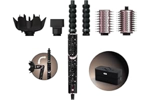 Shark FlexStyle Sparkle Limited Edition Black Diamond 5-in-1 Haarstyler & -trockner mit Lockenaufsatz, Paddelbürste, Ovalbürste, Konzentrator, Diffusor, Aufbewahrungsbox, ohne Hitzeschäden HD446JBEU