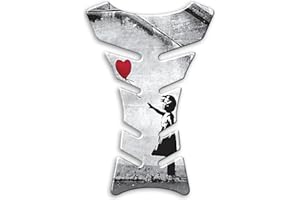 DEGONA Paraserbatoio BANKSY - RED BALLOON GIRL Tank Pad Adesivo Resinato 3D Protezione Serbatoio compatibile con moto HONDA YAMAHA DUCATI APRILIA KAWASAKI - PV021