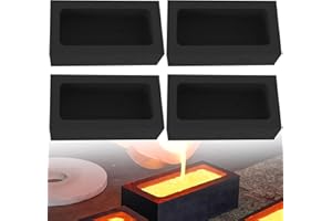 lormuzi High Purity Graphite Ingot Mold 4 Pcs (1KG-56ML) Gold-Silver-Aluminum-Copper-Brass-Zinc-Lead Alloy Metal Casting Mould