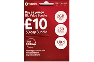 Vodafone Pay As You Go - Includes Standard, Micro & Nano Triple SIM Card For All devices- Calls, Texts and Data