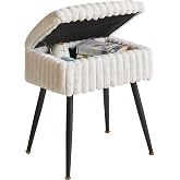 Aibiju Rectangle Velvet Vanity Stool, Ottoman Footrest Makeup Stool with Storage Space for Home, Living Room, Dressing Room,