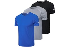 Gaiatiger 3 Pack T-Shirt Homme Tee Shirt Sport Homme Manche Courte Séchage Rapide Respirant Baselayer Haut Running Fitness Gym
