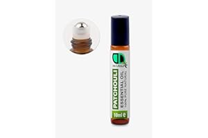 DD TECK Olejek eteryczny z paczuli w rolce – 10 ml, dla wzmocnienia nastroju, zdrowia włosów i skóry głowy, aromaterapii, do stosowania na skórze, skroniach, punktach pulsacyjnych, nadgarstkach, szyi