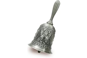 HUIANER Hand Bell Metal Dinner Bell Wedding Bells for RestaurantService Bell Bar Jingle Wedding Classroom Church School Classroom Alarm and Home Decoration (Tin)