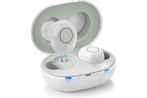 MEDCA Dispositivo de sonido personal en el oído de próxima generación con reducción de ruido - Juego de 2 piezas ITE recargable, estuche de carga portátil Asistente de sonido