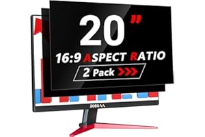 ZOEGAA 2 Pack Computer Privacy Screen Filter 20 Inch 16:9, Removable&Anti Blue Light Privacy Screen for Computer 20 Inch HP Dell Acer Asus Samsung Lenovo