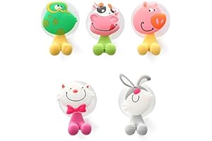 Binnan 5 pcs Animaux Support pour Brosses à Dents, Anti-bactérien à Dents Titulaire Couverture de Tasse d'aspiration avec Ventouse