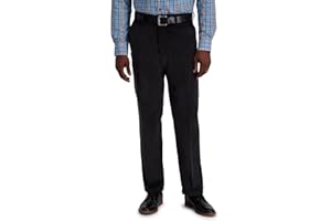 Haggar Męskie spodnie sztruksowe, rozszerzana talia, klasyczny i prosty krój, płaskie spodnie z przodu na co dzień