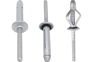 IBRIQO® Remaches Ciegos Estancos de Aluminio con Junta EPDM | 6,4 × 30,2 mm | Fijación Resistente y Fiable | Cierre Hermético, Impermeable y Sellado (6,4 x 30,2 mm, 50, Unidad)