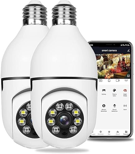 Light Bulb Camera, 5G Home Security Bulb Cameras,PTZ WiFi Camera With E27 Bulb Connector,Two Way Audio,Night Vision,Smart Motion Detection And Instant Alerts,Smart Pan/Tilt/Zoom Lamp - View #3
