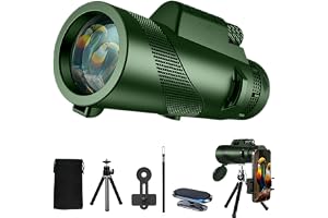 80 x 100 monokulärt teleskop hög effekt med smartphonehållare och stativ, högupplöst monokulärt teleskop med större vision för vuxna för fågelskådning vandring camping