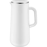 WMF Impulse Thermoskanne 1l, Isolierkanne für Kaffee oder Tee, Drehverschluss, hält Getränke 24h kalt und warm, weiß