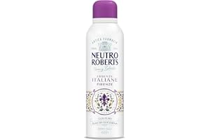 Neutro Roberts, Deodorante Spray Firenze, Senza Sali di Alluminio, Zero Macchie, con Olio Essenziale di Iris e Ambra Grigia, Con Puro Olio di Glicerina, Deodorante Donna e Uomo, 200 ml, 48h