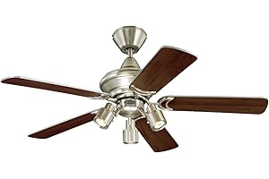 Westinghouse Lighting 7211440 Kingston, Ventilateur de Plafond avec Lampe intégrée Métal, GU10, Aluminium brossé, 105 cm