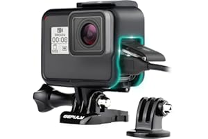 GEPULY Frame Mount Housing Case for GoPro Hero 7 Black/Silver/White, Hero 6/5 Black, Hero (2018) Cameras Easy Charging- Includes Quick Release Buckle&Tripod Adapter