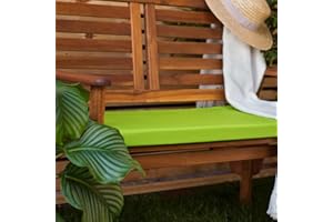 Garden mile Bench Cushion - Outdoor/Indoor Water Resistant Padded Bench - Patio Furniture Cushion - Decorative Garden Furniture Pad For Garden Bench, Patio Swing (2 Seater Bench Pad, Lime)