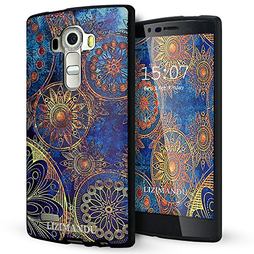 LG G4 Funda Lizimandu 3D Patr  n Protectiva Carcasa de Silicona Gel TPU estrecha Case Cover Para lg g4 Flor Azul Blue Flower 