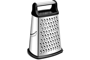 VBOK IGFE 4 Côtés Rapeuse Legume Manuelle INOX, Râpe À Fromage Pour Râper Grossièrement Et Fine,Pour Fruits,Légumes, Carottes,Fromage,Passe Au Lave-vaisselle (Noir)