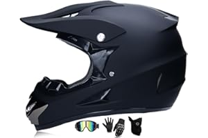 MTQCBDHY Fullface Helm MTB, Motocross Helm Kinder, Helm Set Herren ATV Motorradhelm MX Enduro, ABS-Schale, MTB Helm Fullface Kinder, Motorradhelm Motorrad Downhill Helm, Mit Handschuhe Maske Brille