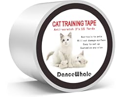 DanceWhale Anti Scratch Cat Training Tape, 3 Inches x 16 Yards Clear Double-Sided Cat Scratch Deterrent Tape - Furniture Prot