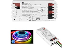 GLEDOPTO ESP32 WLED Contrôleur de bande LED avec micro UART Téléchargement 5-24 V RVB Application de contrôle facile câblage FCOB Adressable Strip Light pour WS2811 WS2812 SK6812 TM1814 WS2813 WS2815 (015WL