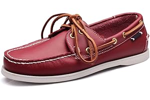 CLASSIC PINK Mocassini da Uomo in Pelle con Lacci e Lacci Scarpe Casual da Barca in Pelle Piatta