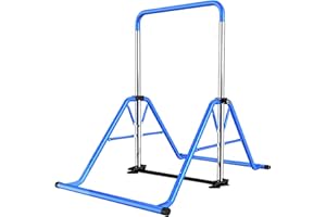 Kegoupdys Gymnastics Bar Folding Gymnastics Equipment with Gymnastic Rings Adjustable Height Horizontal Bar for Kids/Home Girls/Children Ages 3-12 Years.